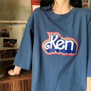 Elbow Sleeve Letter Tee