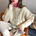 Drop-shoulder Button-down Sweater