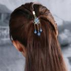 Rhinestone Floral Bead Drop Hair Clip