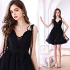 Tie-shoulder A-line Cocktail Dress