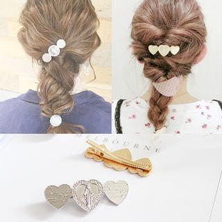 Embossed Disc / Heart Hair Clip