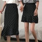 Dotted A-line Skirt / Midi Skirt