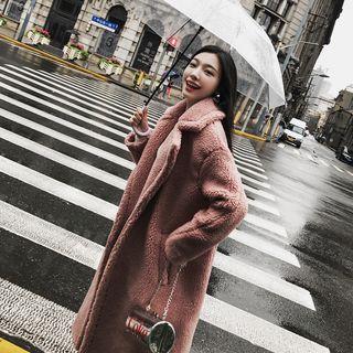 Fleece Plain Long Coat
