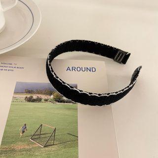 Contrast Stitching Headband 1pc - Black - One Size