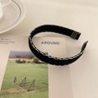 Contrast Stitching Headband 1pc - Black - One Size