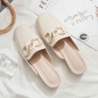 Chained Low Heel Mules