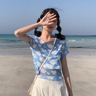 Cloud Short-sleeve T-shirt Blue - One Size