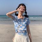 Cloud Short-sleeve T-shirt Blue - One Size