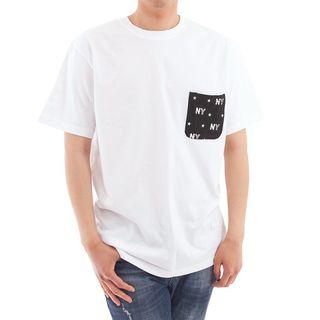 Plus Size Printed Pocket-front T-shirt