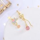 Non-matching 925 Sterling Silver Elephant & Balloon Dangle Earring Es932 - 1 Pair - One Size