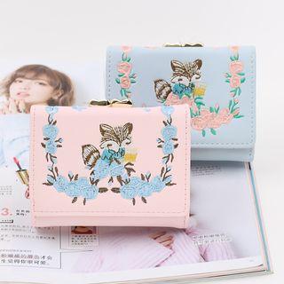 Embroidered Fox Wallet