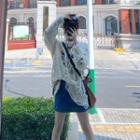 Long-sleeve Cut-out Distressed Sweater