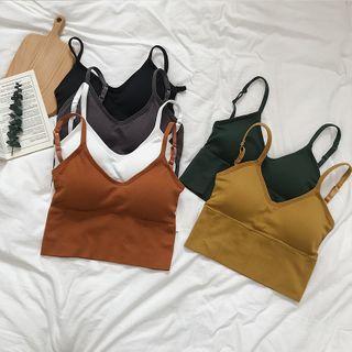 Padded V-neck Cropped Top