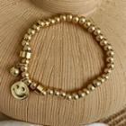 Stainless Steel Smiley Bracelet E90 - Gold - One Size