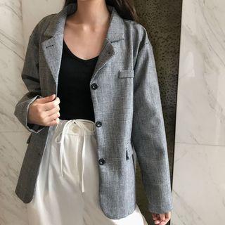 Plaid Blazer / Wide-leg Pants