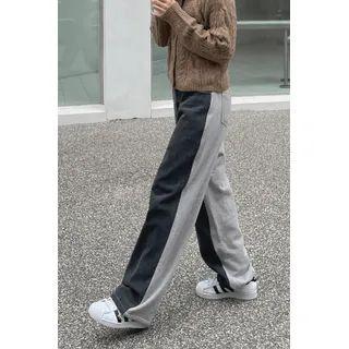 Drawstring Contrast-panel Jeans