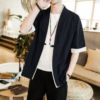Traditional Chinese Short-sleeve Open Front Jacket