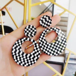 Checker Geometric Dangle Earring (various Designs)
