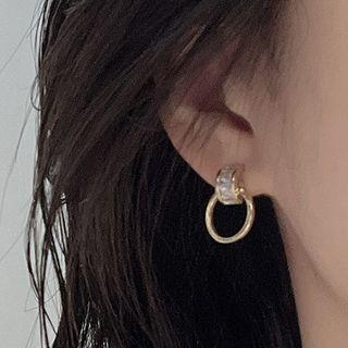 Rhinestone Hoop Alloy Earring