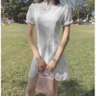 Lace Short-sleeve Mini Qipao