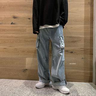 Denim Cargo Jeans