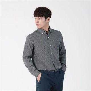 Long-sleeve Checked Cotton Shirt