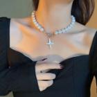 Faux Pearl Necklace 1 Pc - White - One Size
