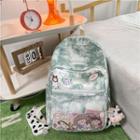 Mesh Pocket Tie-dye Print Backpack