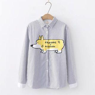 Dog Printed Shirt Blue - One Size
