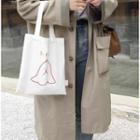 Print Cotton Tote Bag Tote Bag - So Sad - White - One Size