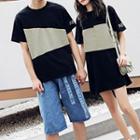 Couple Matching Short-sleeve T-shirt / Mock Two-piece T-shirt Dress