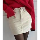 Inset Shorts Mini Corduroy Skirt