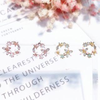 Alloy Floral Hoop Earring