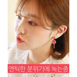 Faux-gem Dangled Antique Earrings