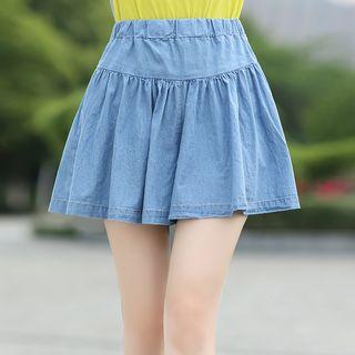 Tiered Denim Skort