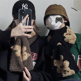 Bear Print Fleece Scarf