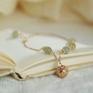 Rhinestone Bell Alloy Anklet 1 Pc - Gold - One Size