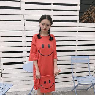 Smiley 3/4-sleeve T-shirt Dress