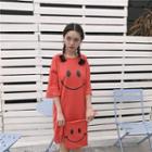 Smiley 3/4-sleeve T-shirt Dress