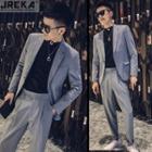 Set: Horse Embroidered Blazer + Dress Pants