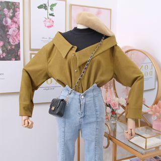 Asymmetric Mock Two-piece Shirt