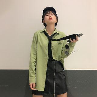 Lettering Shirt Green - One Size