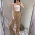 Sleeveless Top / High-waist Wide-leg Pants