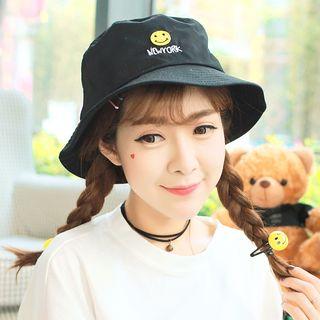Smiley Embroidered Bucket Hat