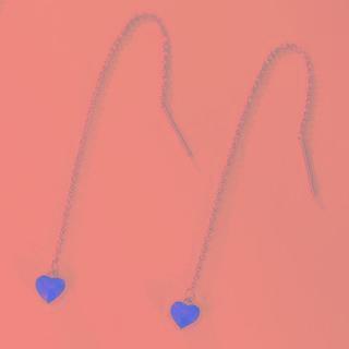 925 Sterling Silver Heart Drop Earring Silver - One Size