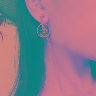 Asymmetrical Bead & Hoop Drop Earring As Shown In Figure - One Size