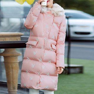Padded Coat With Detachable Faux Fur Trim