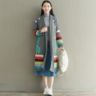 Crochet Panel Long Cardigan