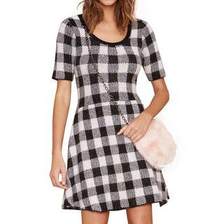 Plaid Colour Block Dress