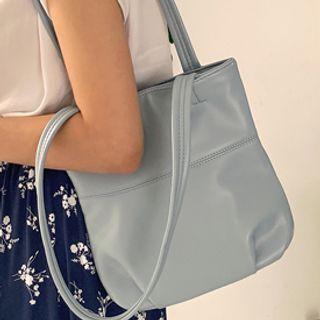 Zipped Pleather Pastel Tote